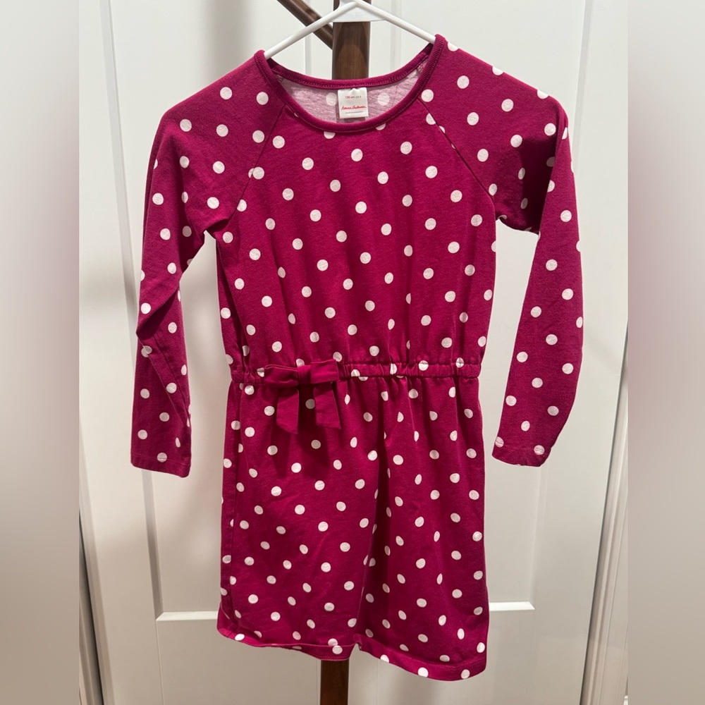 Hanna Andersson Burgundy Polka Dot Dress